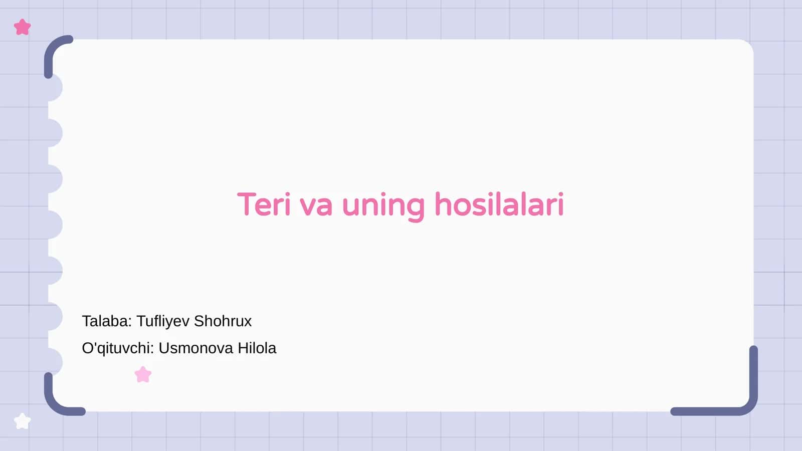 Teri va uning hosilalari 1