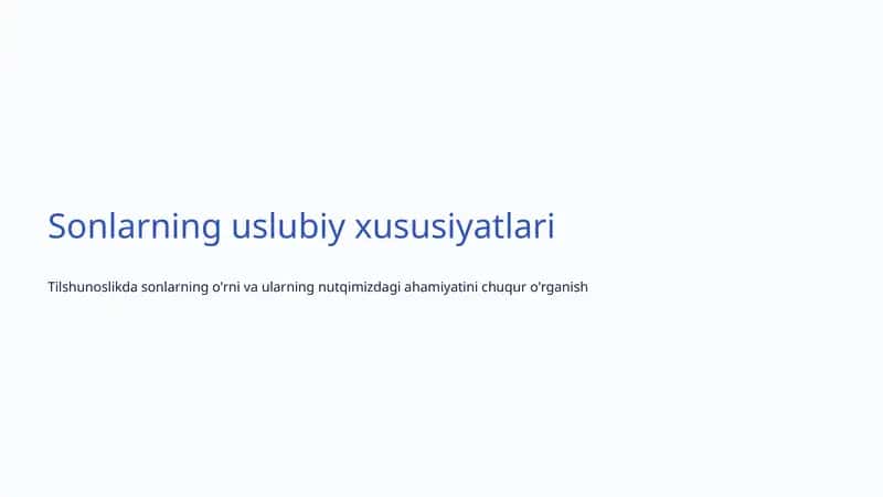 Sonlarning uslubiy xususiyatlari 1