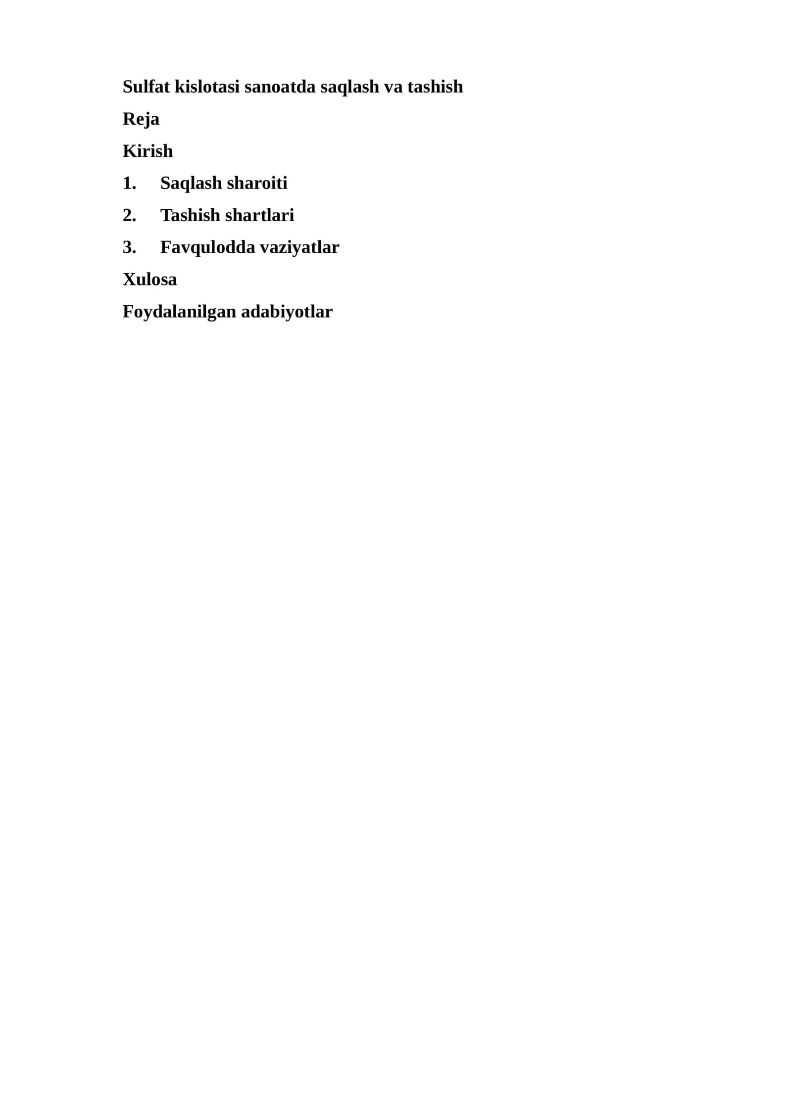 Sulfat kislotasi sanoatda saqlash va tashish 1