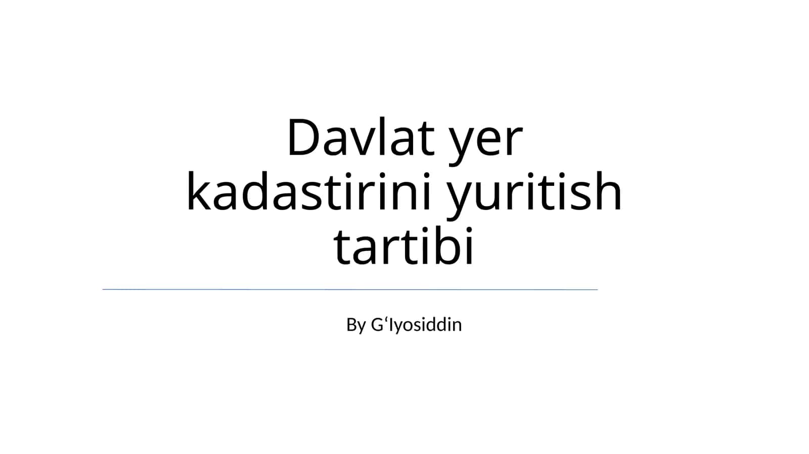 Davlat Yer Kadastirini yuritish tartibi 1