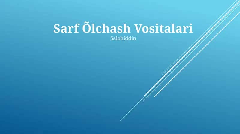 Sarf Õlchash Vositalari 1