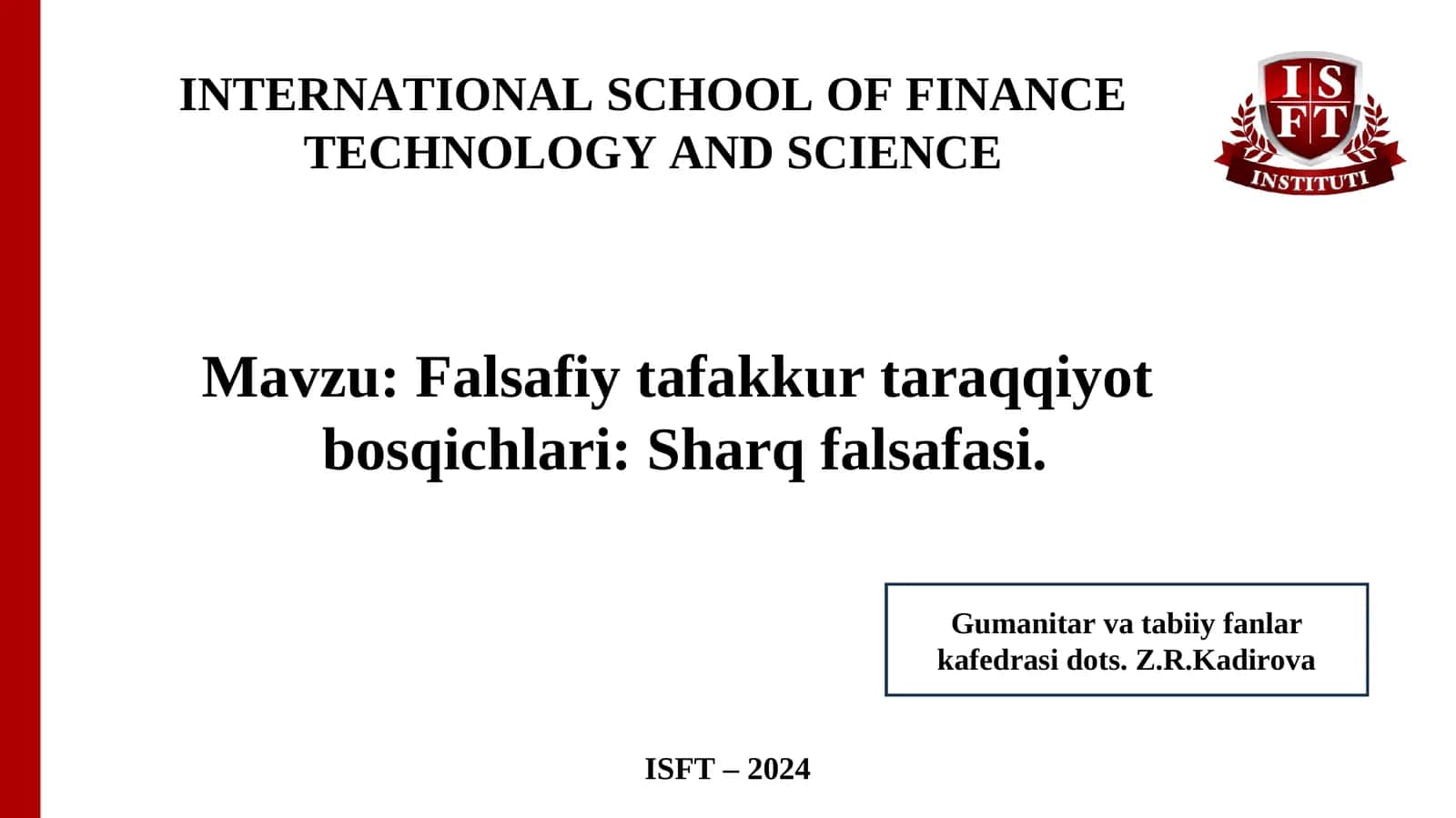 Falsafiy tafakkur taraqqiyot 1
