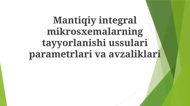 Mantikiy integral mikrosxemalar 1