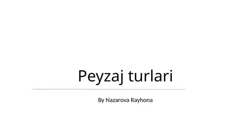 Peyzaj turlari 1