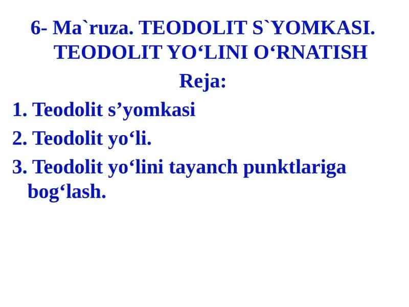 TEODOLIT S`YOMKASI 1