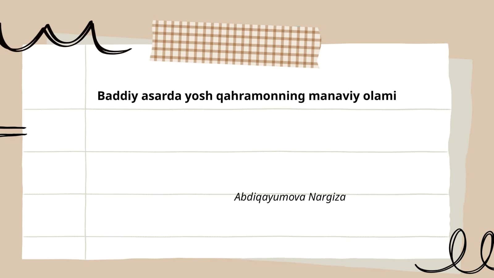 Badiiy asarda yosh qahramonning manaviy olami 1