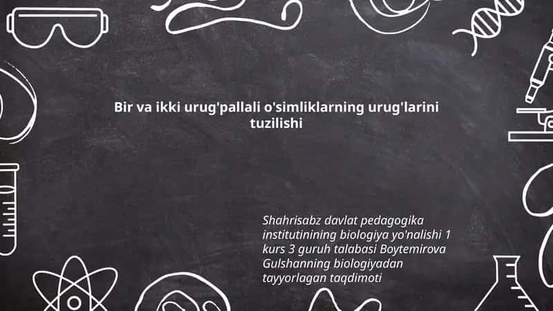 Urug'pallali o'simliklarning urug'larini tuzilishi 1