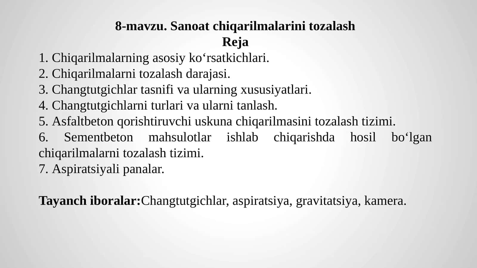 Sanoat chiqarilmalarini tozalash 1