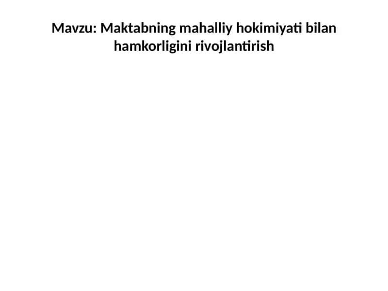 Mahalliy Hokimiyat Bilan Hamkorlik 1