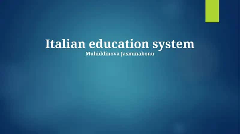 Italiya taʼlim tizimi 1