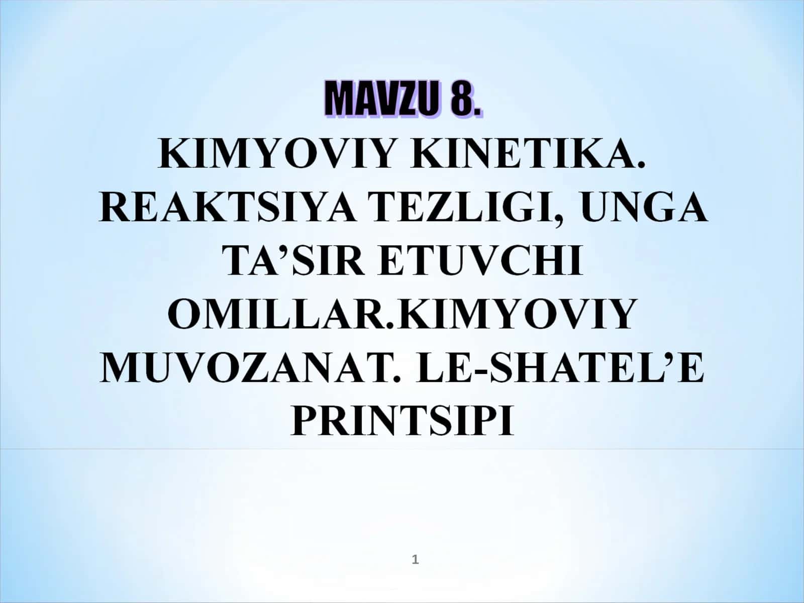 Reaksiyaning tezligi 1