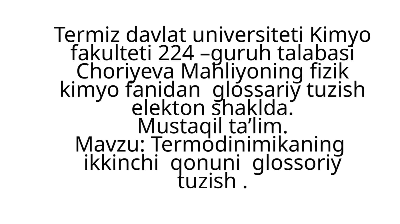 Termodinamika ikkinchi qonuni glossariy 1