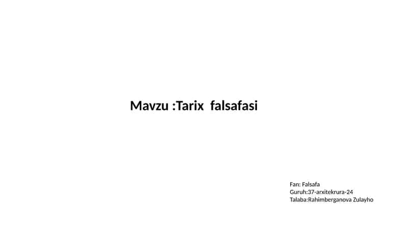 Tarix Falsafi 1