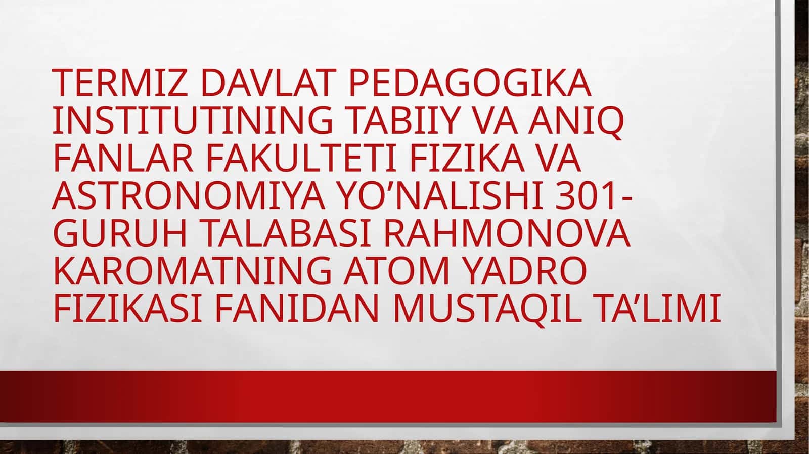 MAVZU-SHTARK EFFEKTI 1