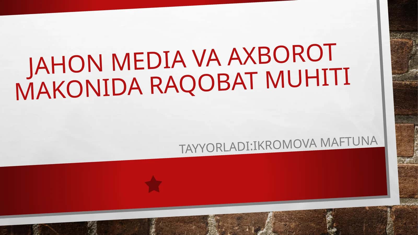 Jahon mediava axborot makoni daraqobat muhiti 1