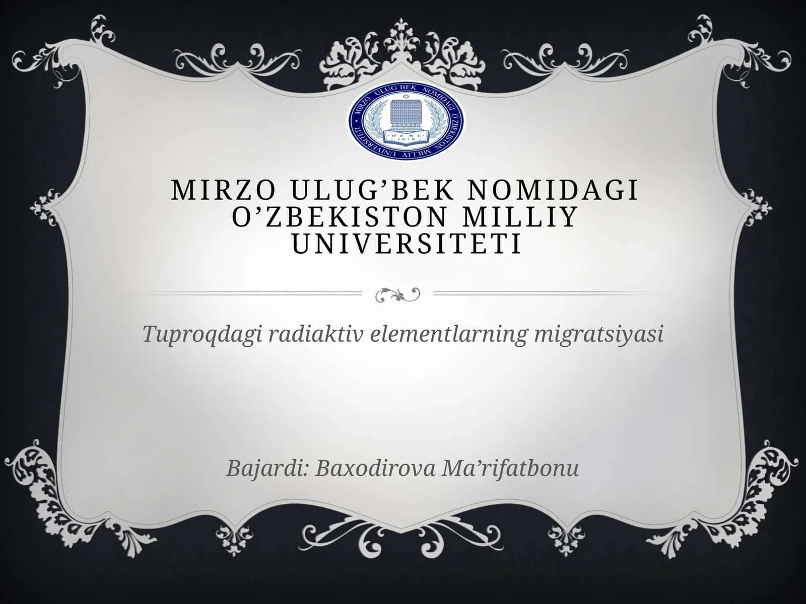 Tuproqdagi radiaktiv elementlarning migratsiyasi 1