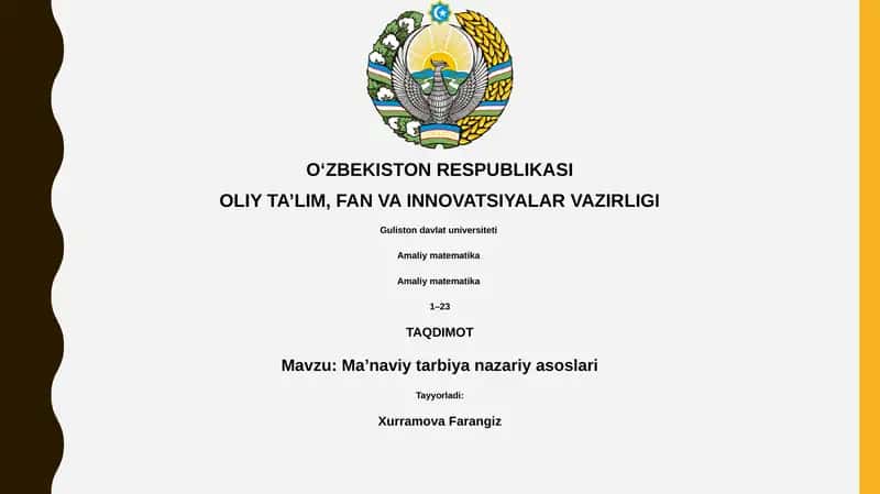 Ma'naviy tarbiya nazariy asoslari 1
