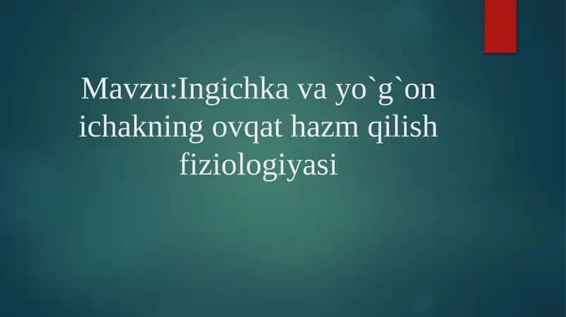 Mustaqil ish Fiziologiya 1