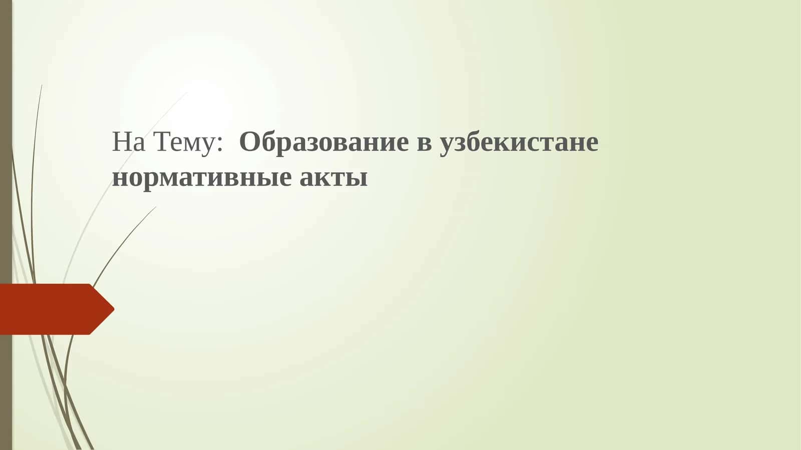 Узбекская модель образования 1