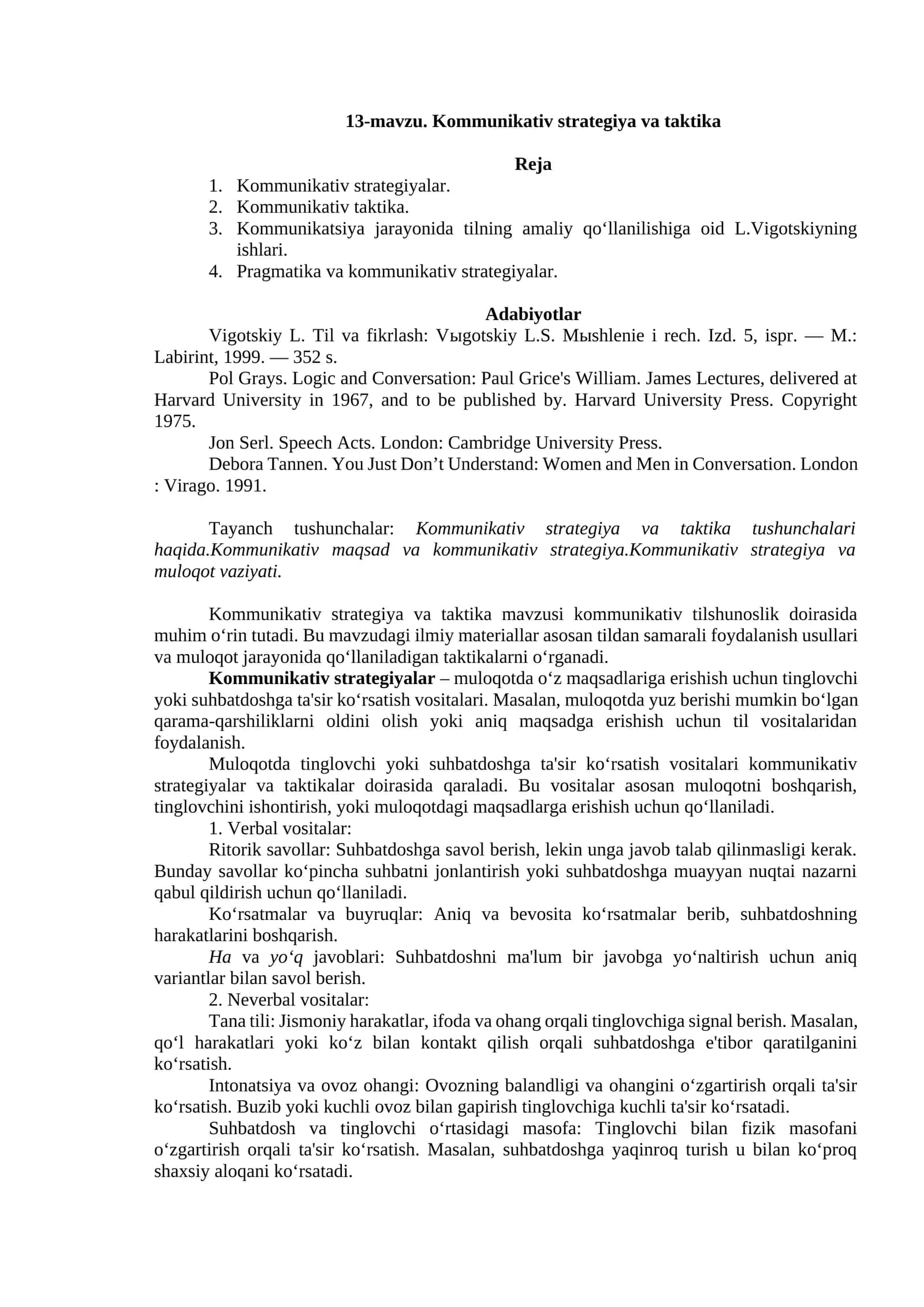 Kommunikativ strategiya va taktika 1