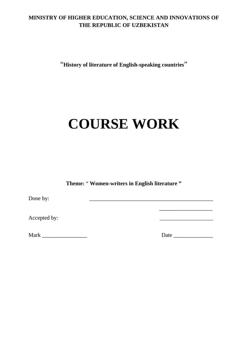 Women-writers in English literature 1