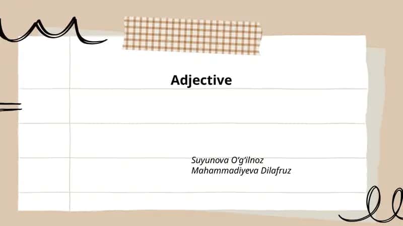 Definition and function of adjectives 1