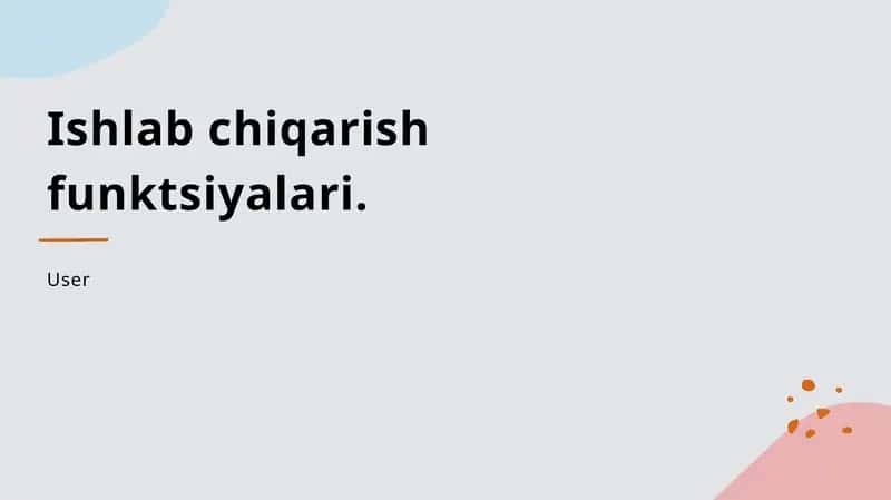 Ishlab chiqarish funktsiyalari 1