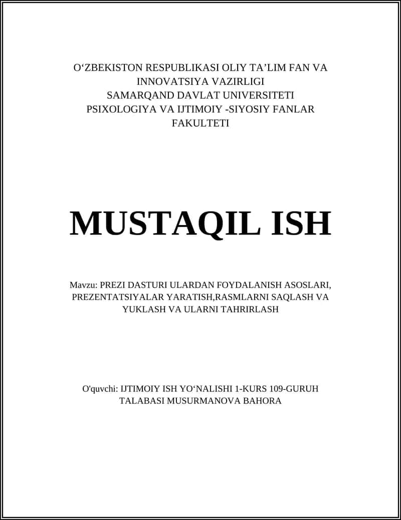 PREZI DASTURI ULARDAN FOYDALANISH ASOSLARI 1