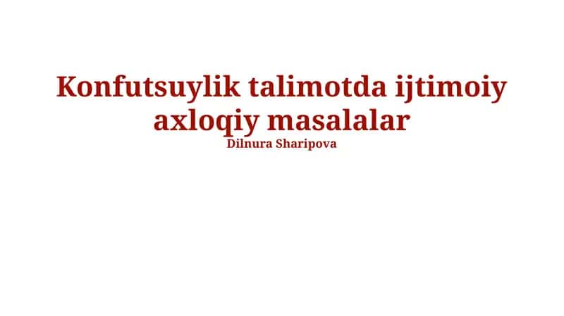 Konfutsiy ta’limotlari 1