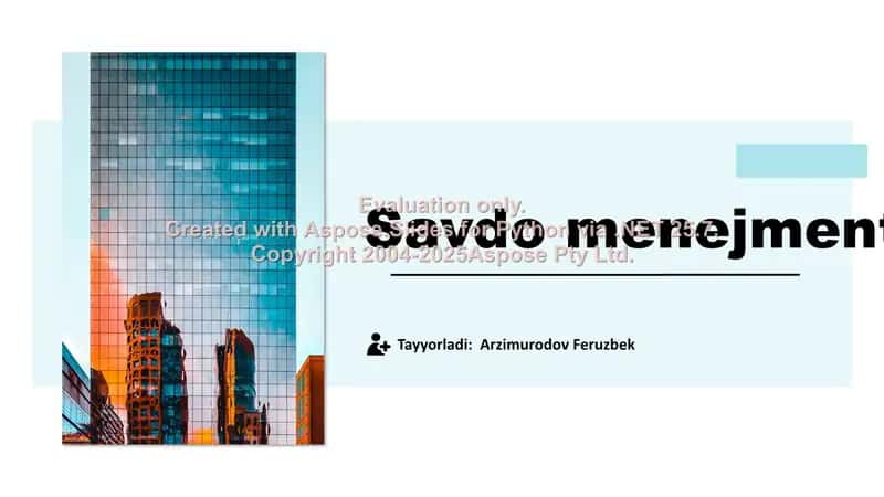 Savdo Menejmenti 1