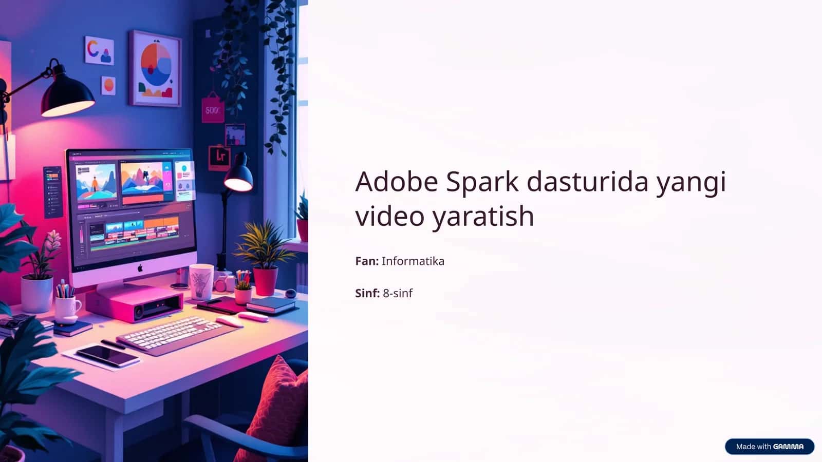 Adobe Spark dasturida yangi video yaratish 1