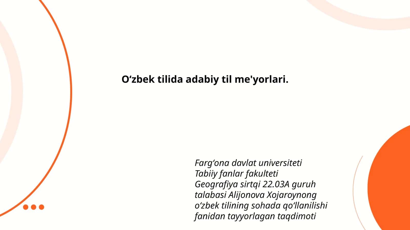 Oʻzbek tilida adabiy til me'yorlari 1