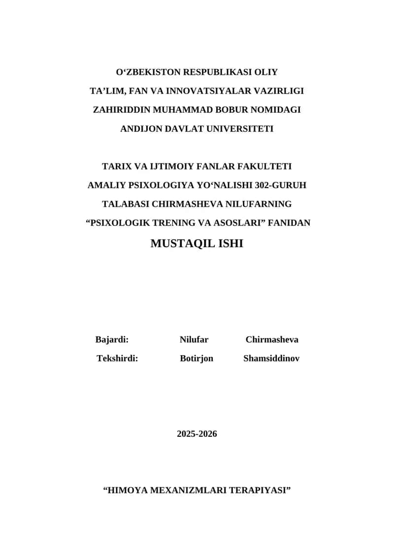 Himoya Mexanizmlari Terapiyasi 1
