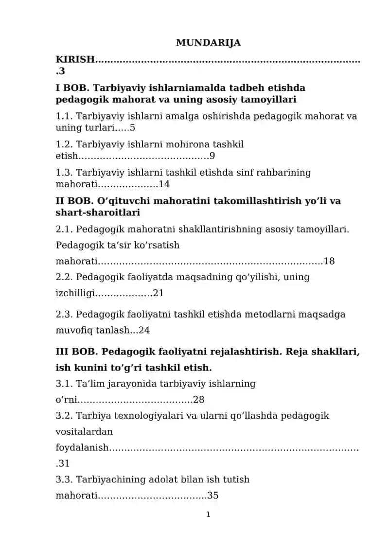Tarbiyaviy ishlarniamalda tadbeh etishda pedagogik mahorat va uning asosiy tamoyillari