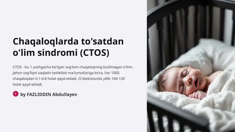 Chaqaloqlarda to'satdan o'lim sindromi (CTOS) 1