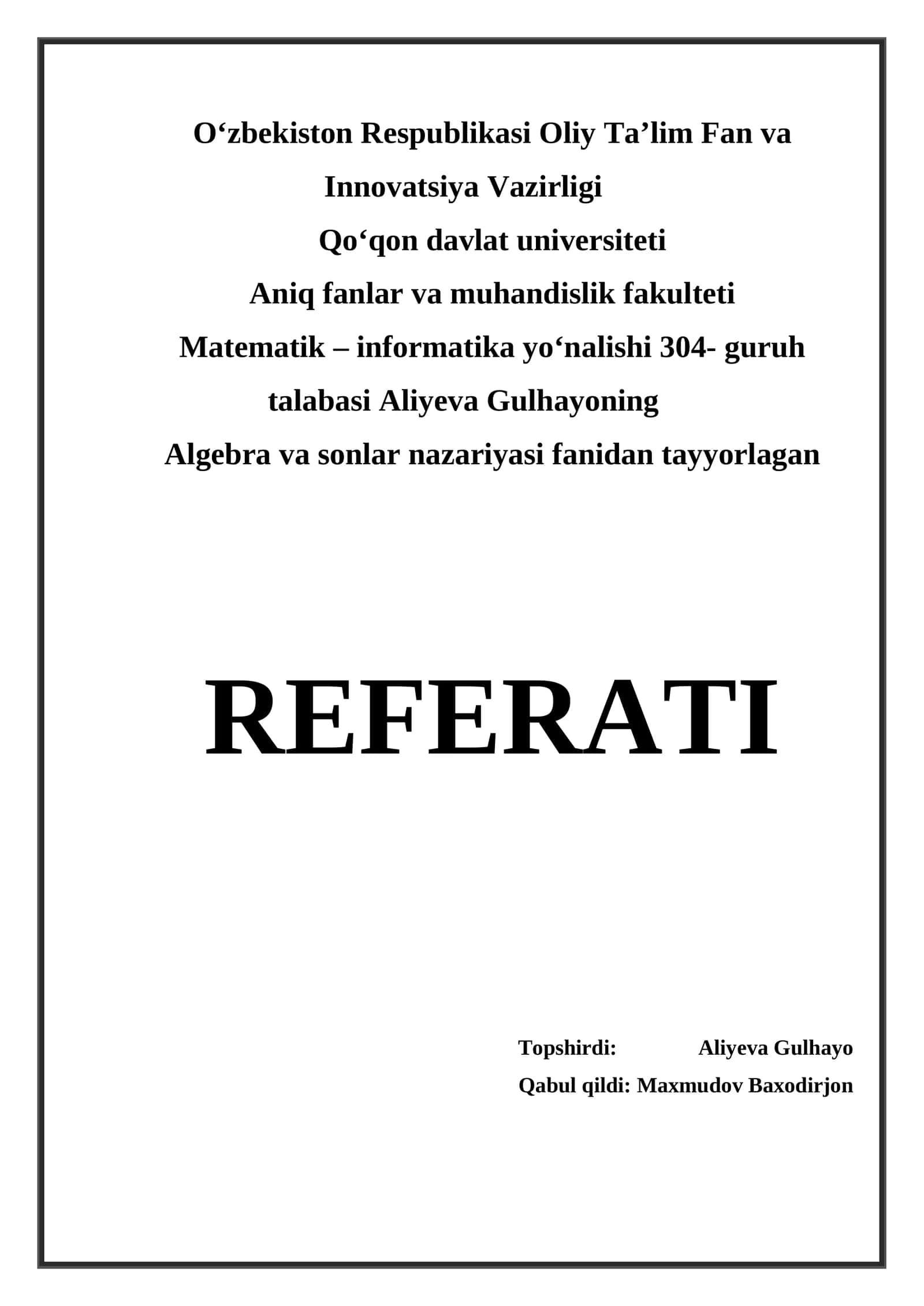 Matritsalar va ular ustida amallar 1