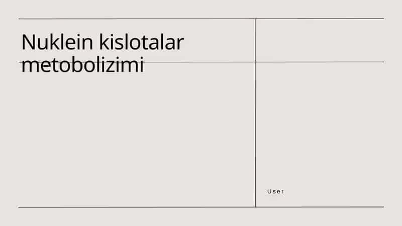 Nuklein kislotalar metobolizimi 1