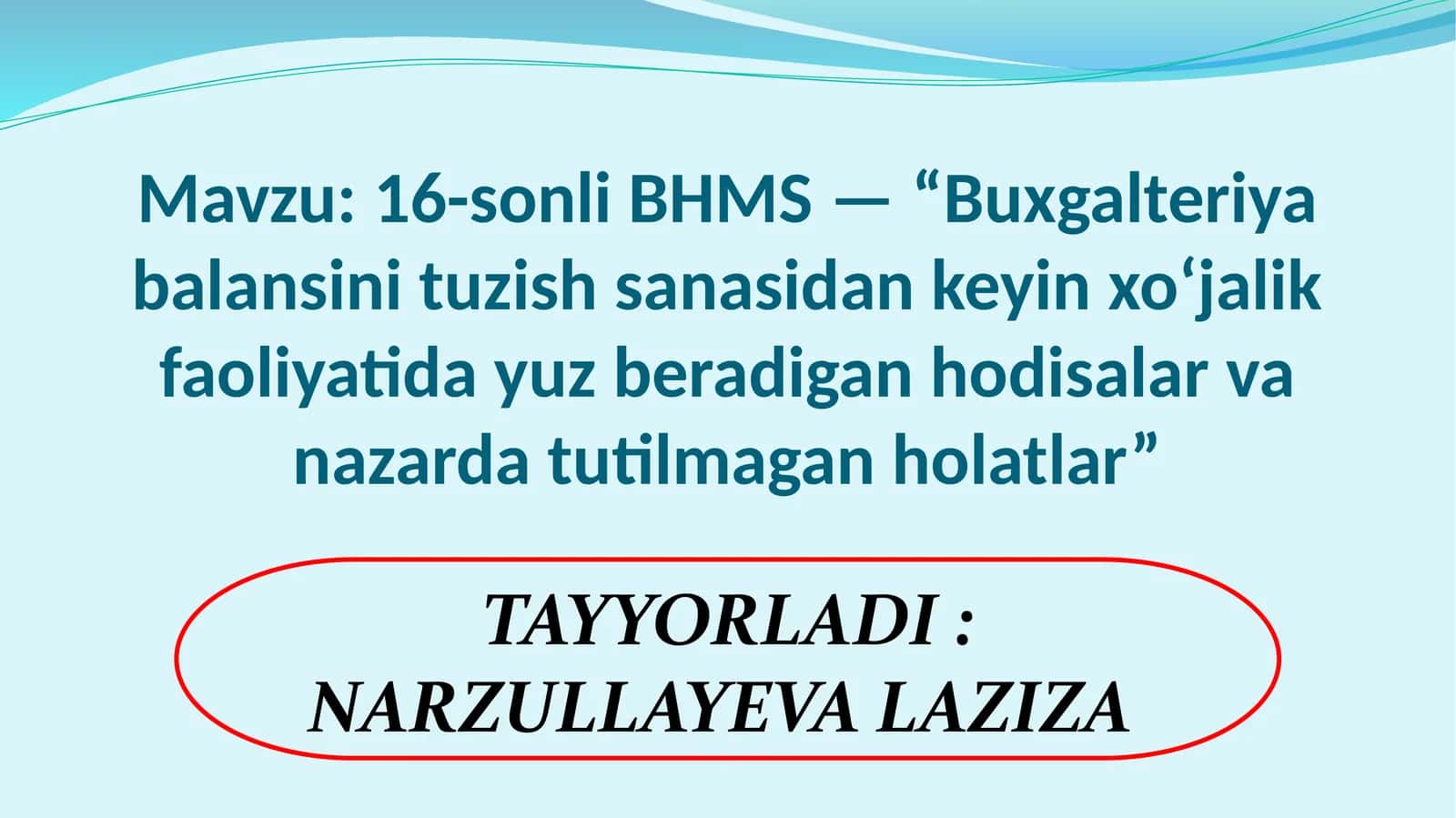 16-sonli BHMS 1