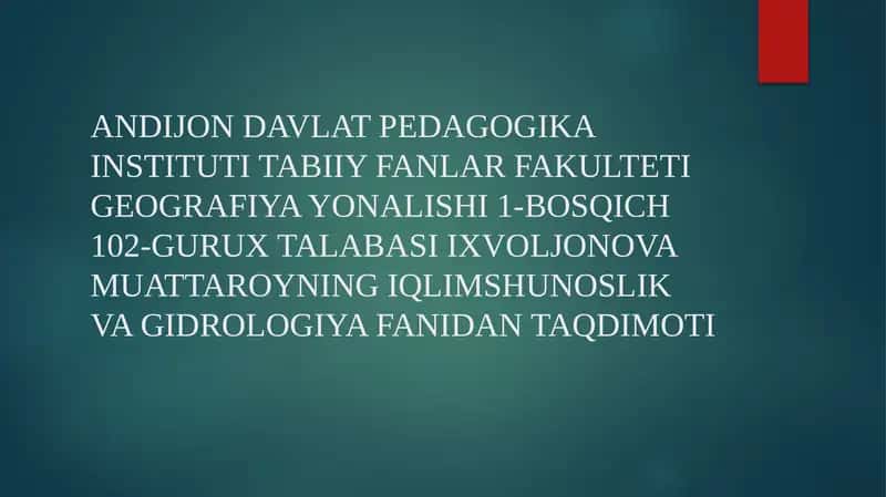 Daryolar va ularning ekosistemasi 1