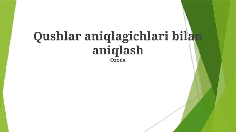 Qushlar aniqlagichlari bilan aniqlash 1