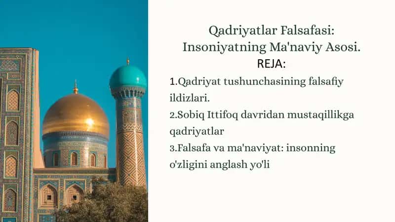 Qadriyatlar Falsafasi: Insoniyatning Ma'naviy Asosi 1