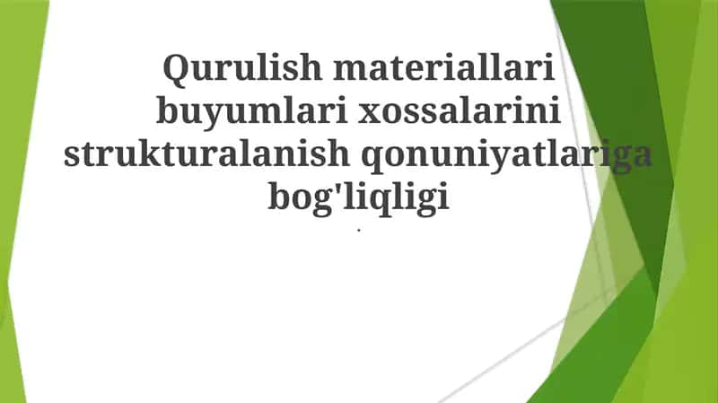 Qurulish materiallari xossalari 1