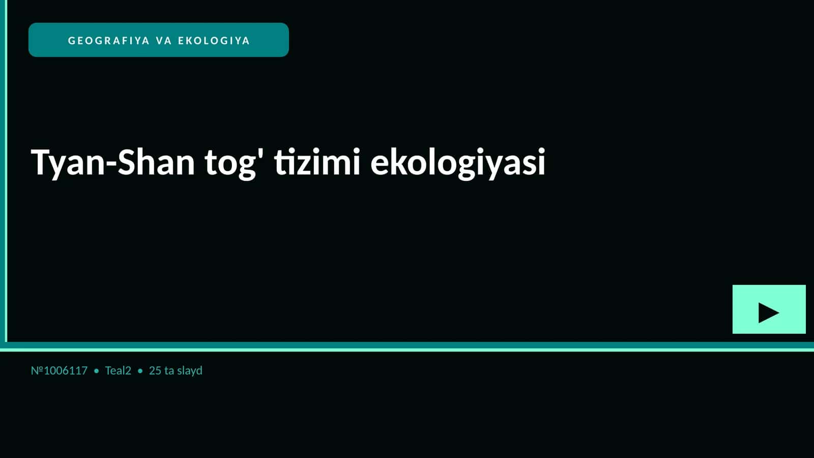 Tyan-Shan tog' tizimi ekologiyasi 1