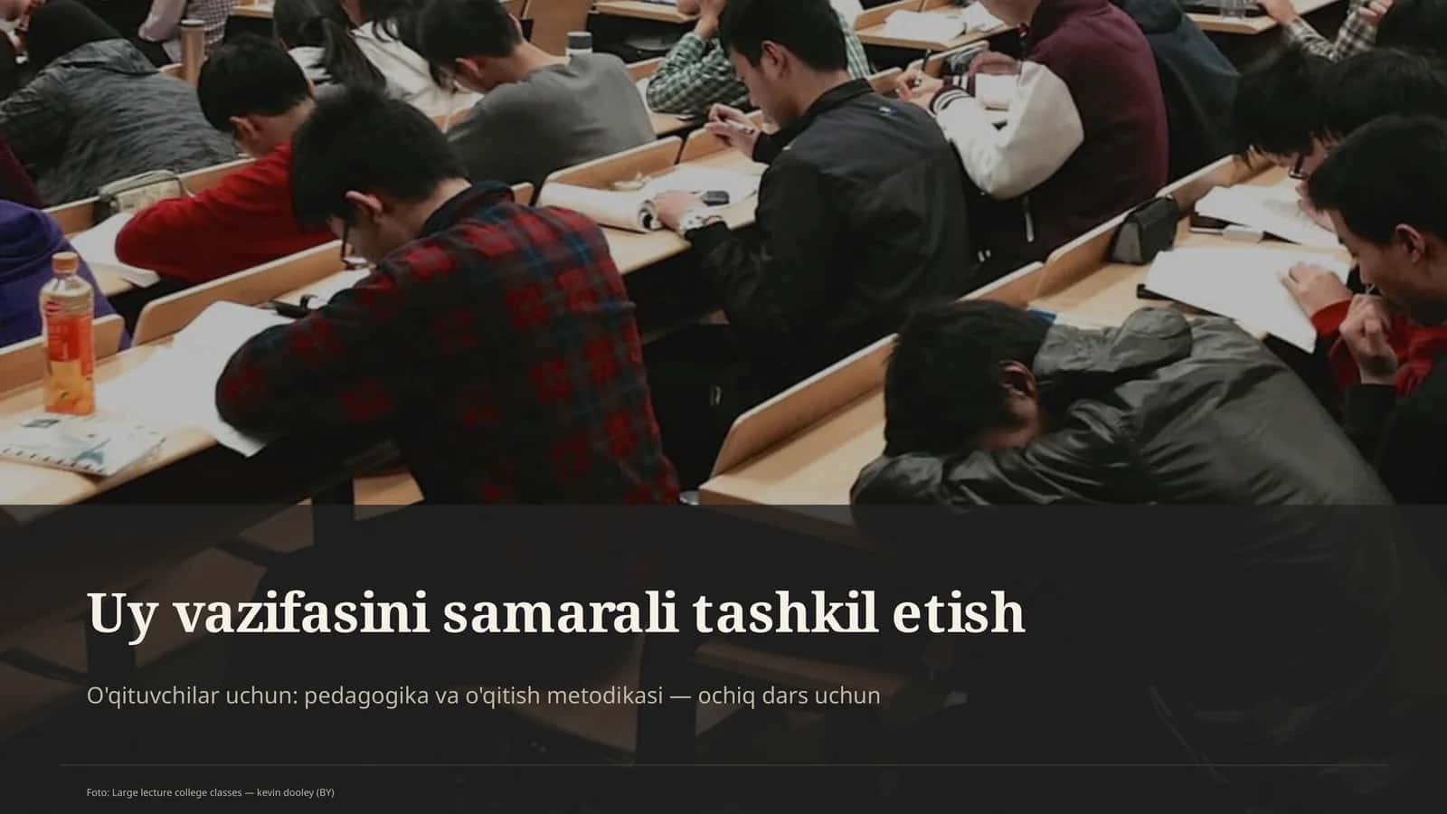 Uy vazifasini samarali tashkil etish 1