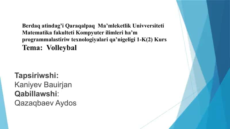 Voleybol tarihi 1