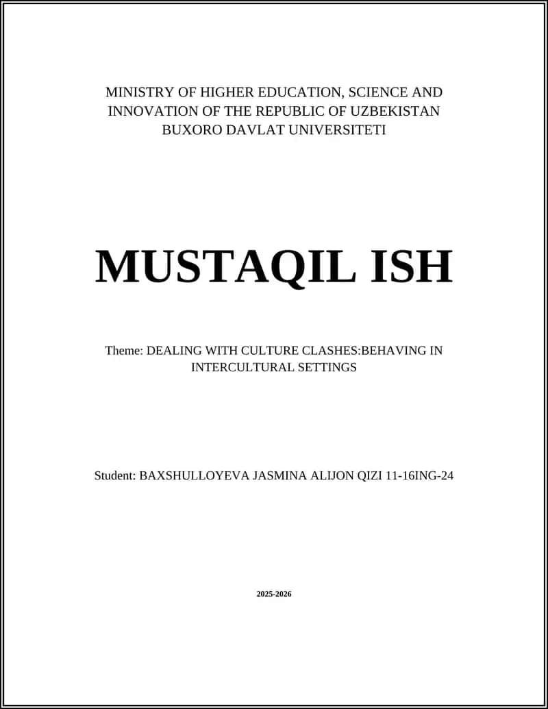 MUSTAQIL ISH 1