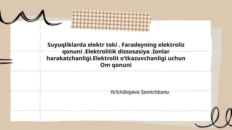 Faradeyning elektroliz qonuni 1