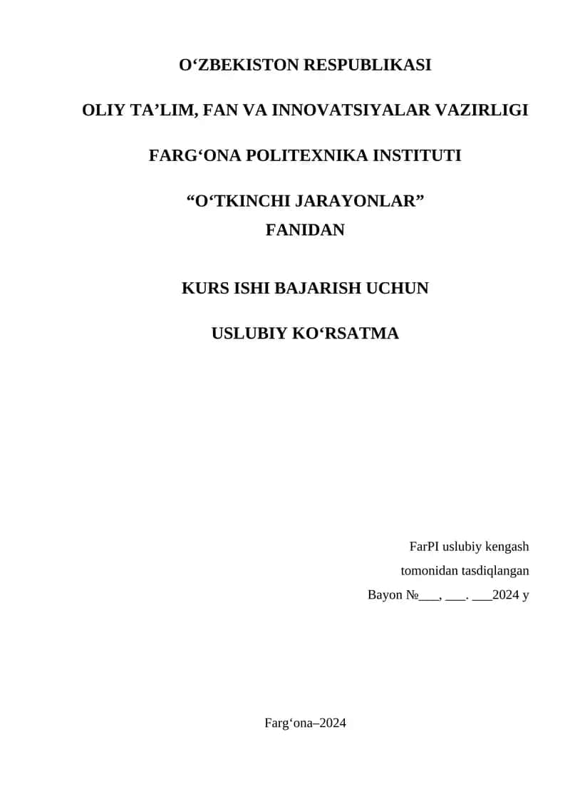 Uslubiy Ko'rsatma "O‘tkinchi jarayonlar" 1