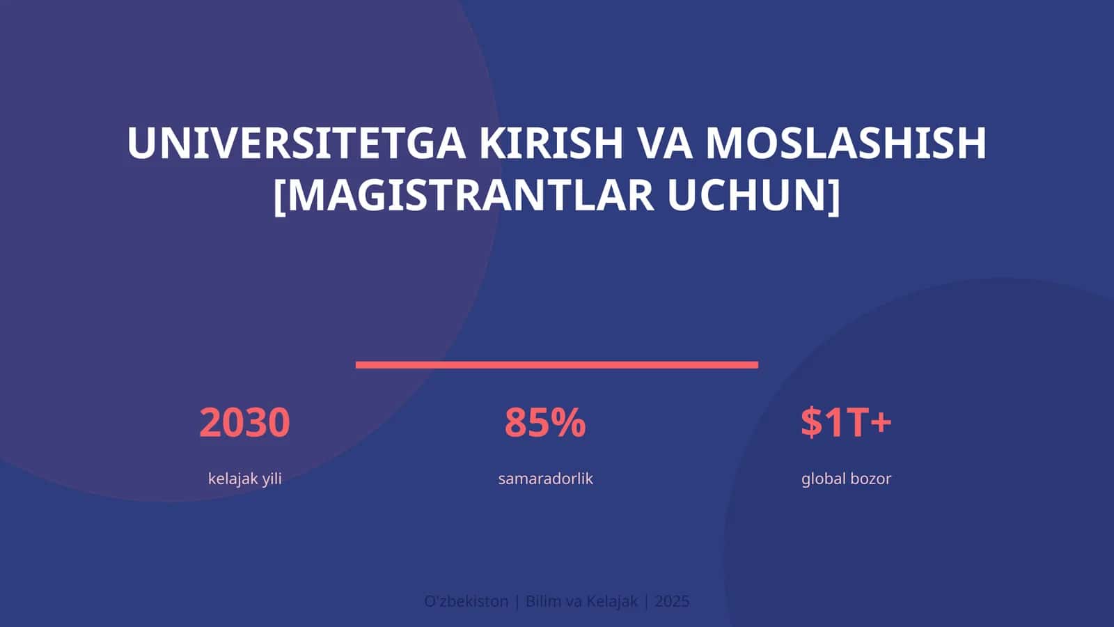 Universitetga kirish va moslashish [magistrantlar uchun] 1