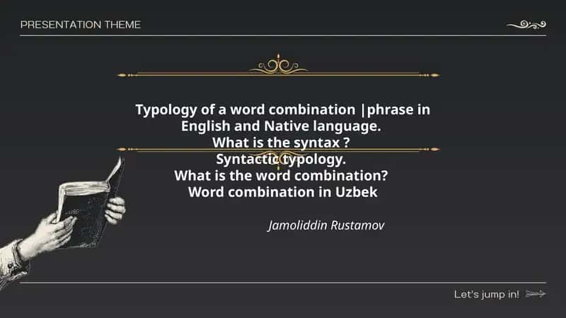 Typology of a word combination 1